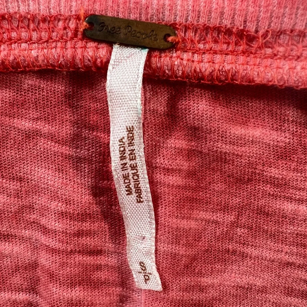 Free People Shell Stitch Henley Top Elena Gilbert TVD Aesthetic Coral Lace Small